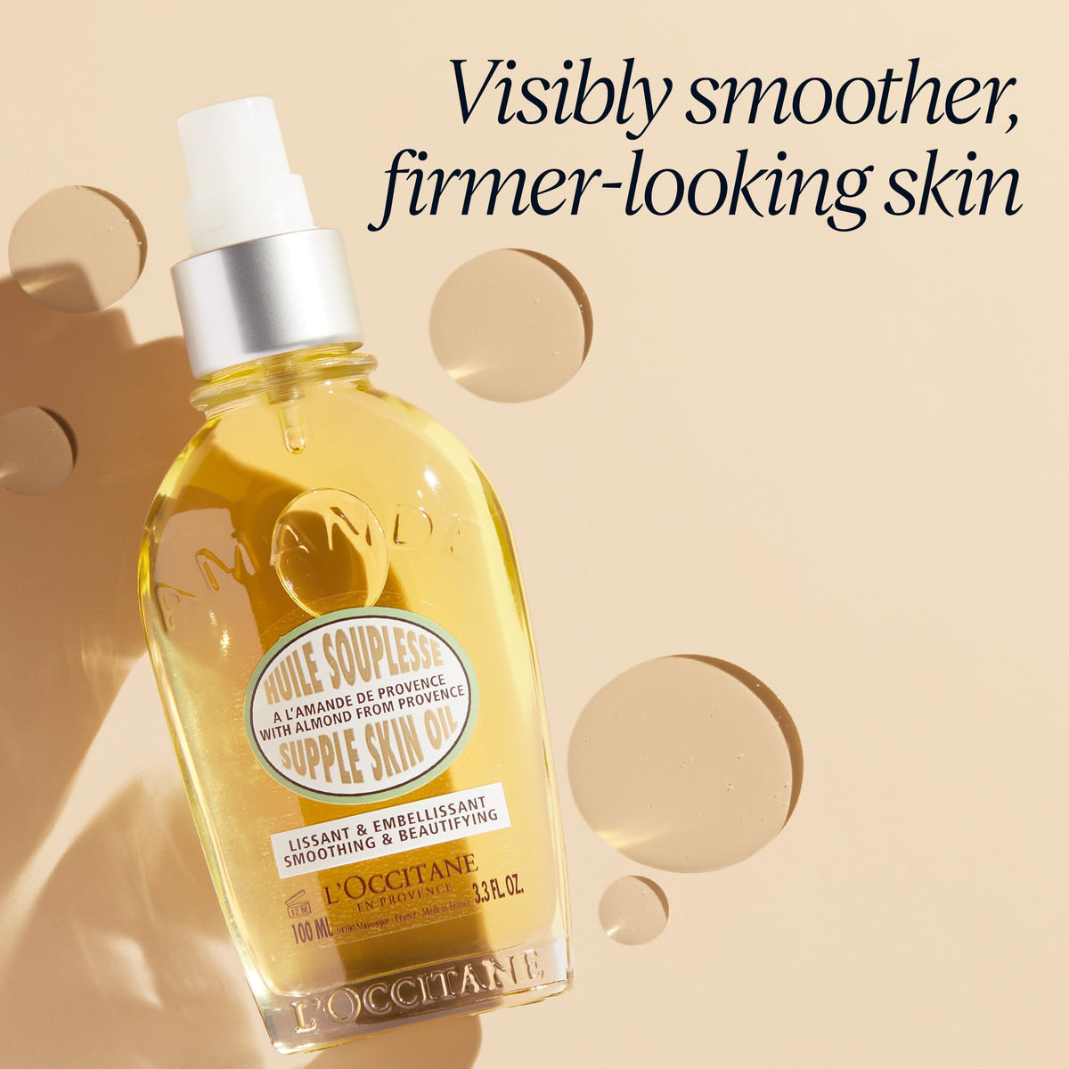 L'OCCITANE Almond Body Oil, Moisturizes, Nourishes, Hydrates, Softens Dry Skin, Absorbs Fast, Lightweight, Non-Greasy, Luxurious Post-Shower Skincare